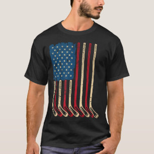Camiseta Bastões de Hockey com Bandeira dos EUA Patriótico