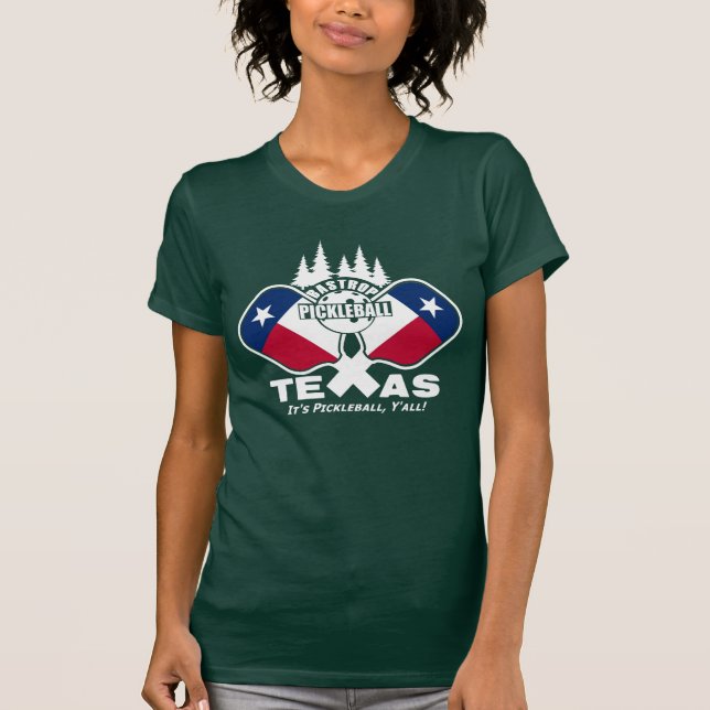 Camiseta Bastrop Pickleball, Texas (camisas escuras) T-Shir (Frente)