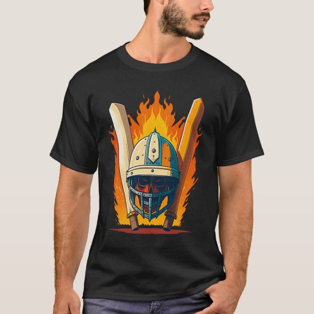 Camiseta Bat And Helmet Cricket Player (Frente)