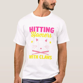 Camiseta Bat Ba De Captura De Softball Lover De Gato De Sof