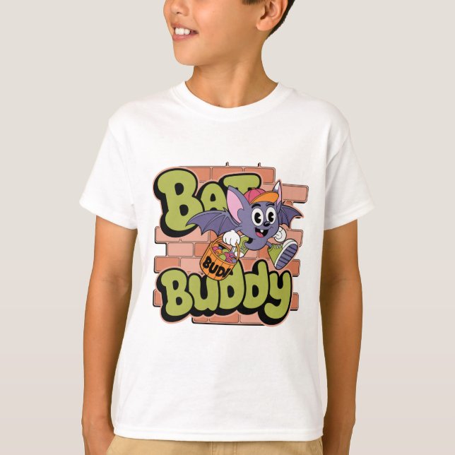Camiseta Bat Buddy Halloween Trick or Treat Kids T-Shirt  (Frente)