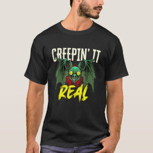 Camiseta Bat Creepin It Realmente Assustador Olhando Bat Ma