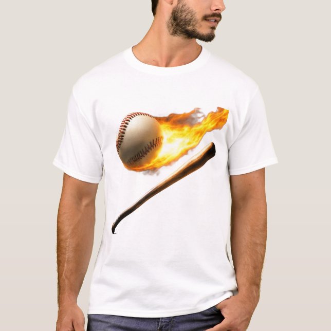 Camiseta Bat De Baseball E Design Legal De Bola (Frente)