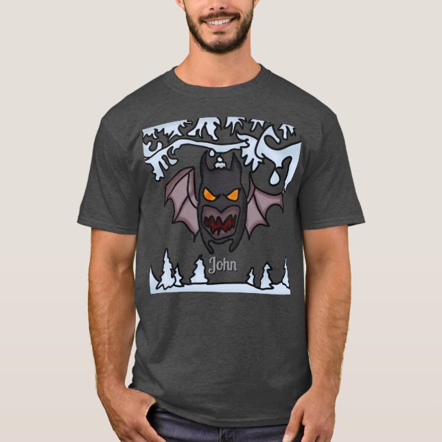 Camiseta Bat de inverno engraçado (Frente)
