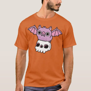 Camiseta Bat De Vampiro Bonito Com Crânio