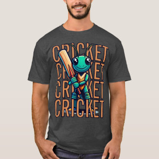 Camiseta Bat Divertido do Jogador de Mascote do CRICKET