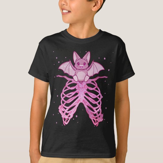 Camiseta Bat do Gótico de Pastel Animal do Anime Kawaii (Frente)