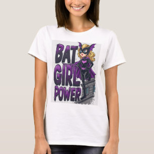 Camiseta Bat Girl Power - Negrito e capacitante