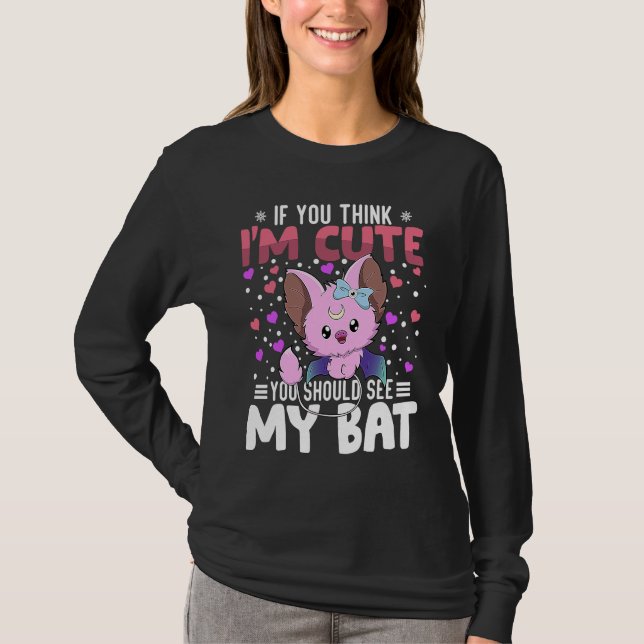 Camiseta Bat Heart Valentine's Day Animal For Womens Kids (Frente)