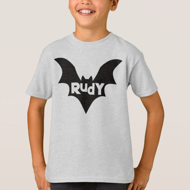 Camiseta Bat Kids Personalizam o Halloween (Frente)