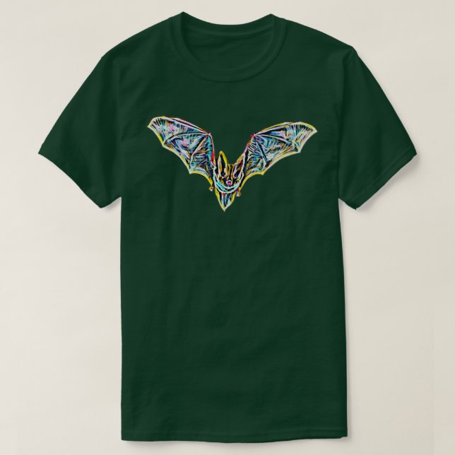 Camiseta Bat Night Vampire Halloween Wing Voando Mamíferos  (Frente do Design)