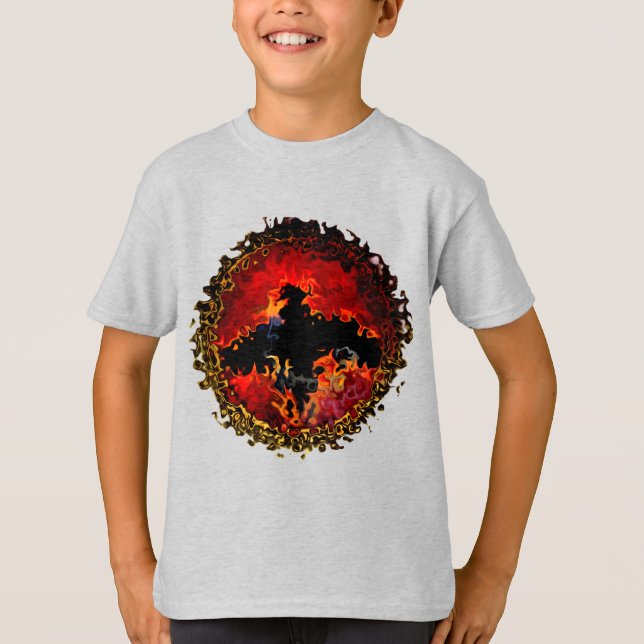 Camiseta Bat on Fire Digital Art (Frente)