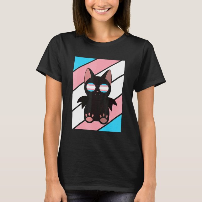 Camiseta Bat With Pride Transgender Flag LGBTQ Proud Ally P (Frente)