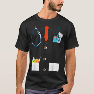 Camiseta Bata Branca de Médico Fantasia Divertida de Hallow