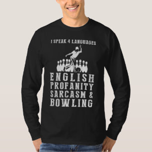 Camiseta Bata com o riso! Engraçado 4 idiomas Sarcasm Bo
