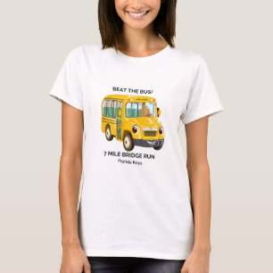 Camiseta Bata o ônibus, funcionamento da ponte de 7 milhas