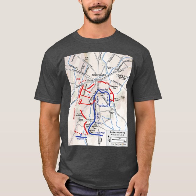 Camiseta Batalha da Guerra Civil Americana de Gettysburg (Frente)