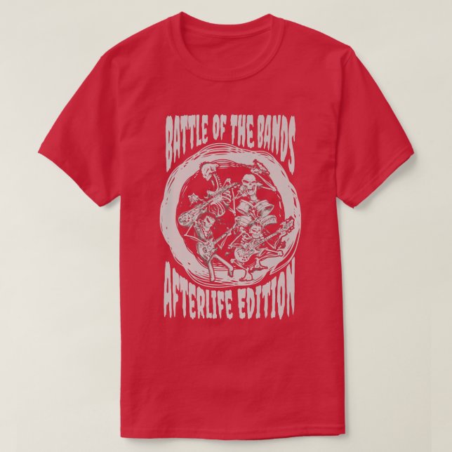 Camiseta Batalha Das BandasEdição Pós-VidaEsqueleton Guita (Frente do Design)