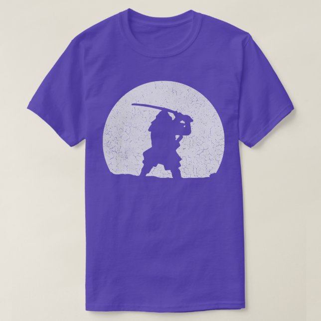 Camiseta Batalha de Samurai pela Lua do Japão (Frente do Design)