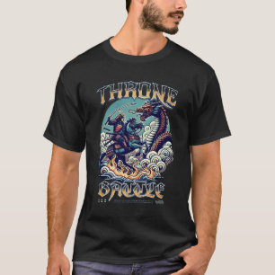 Camiseta Batalha de Throne" "Samurai vs Dragon"