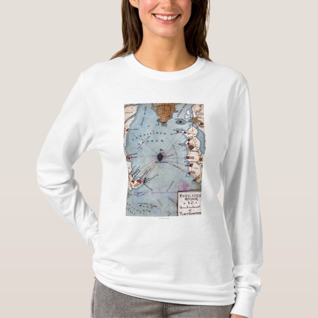 Camiseta Batalha do forte Sumter - guerra civil panorâmico (Frente)