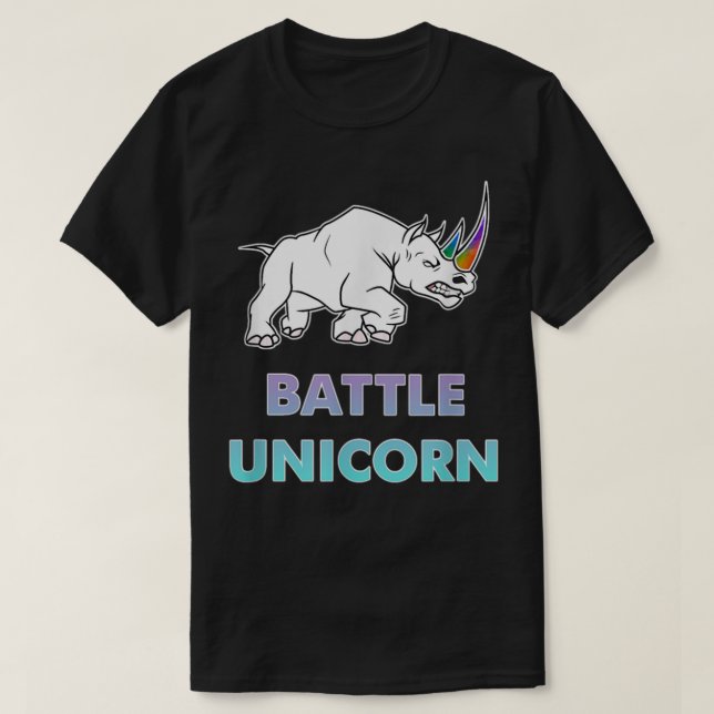 Camiseta Batalha do Unicórnio Rainbow Rhino 371 (Frente do Design)