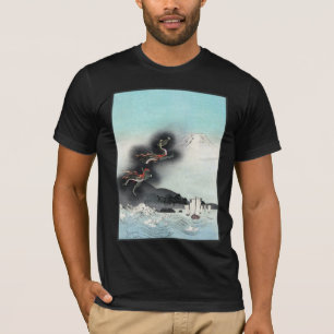 Camiseta Batalha Naval da Fúria do Dragão pelo Monte Fuji,