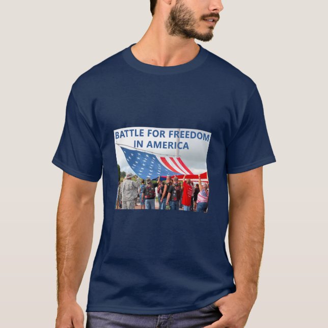 Camiseta Batalha pela Liberdade (escuro) (Frente)
