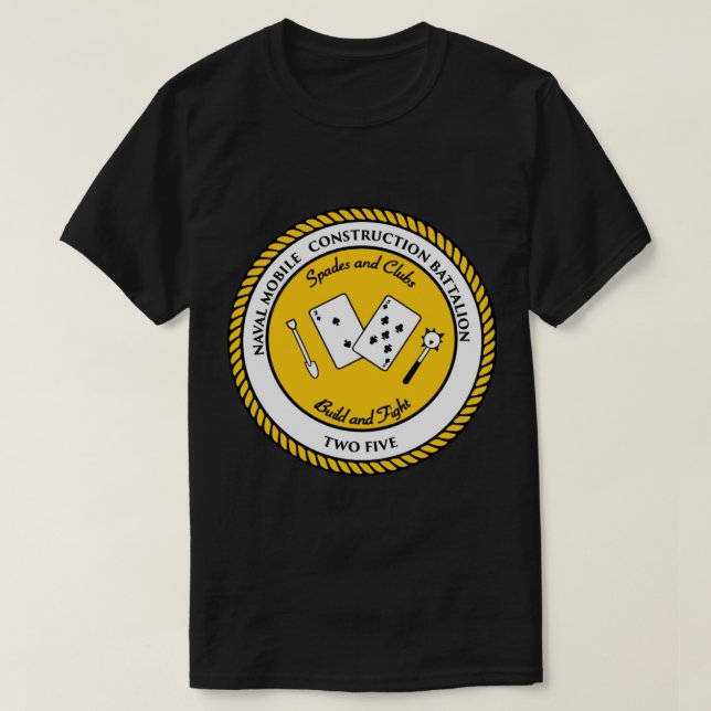 Camiseta Batalhão de Construção Naval Móvel 25 (NMCB-25) (Frente do Design)