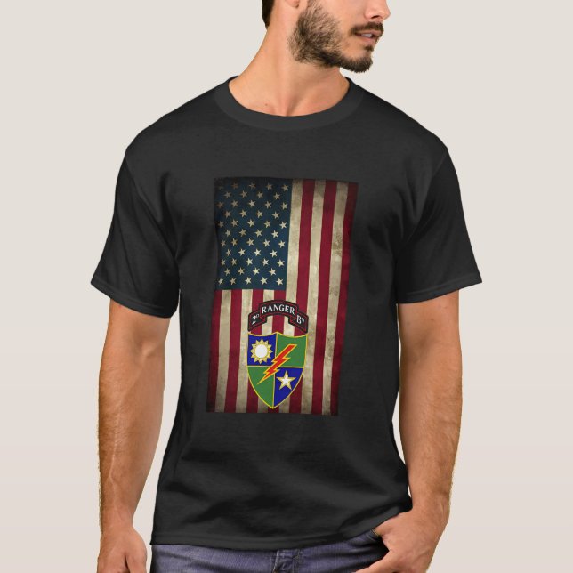 Camiseta Batalhão segundo - 75º Regimento Ranger - Bandeira (Frente)