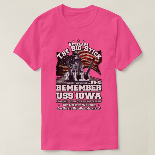 Camiseta Batalhão USS IOWA BB61 (Frente do Design)