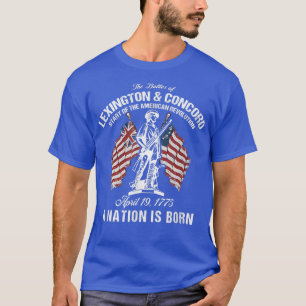 Camiseta Batalhas de Lexington e Concord Revolução American