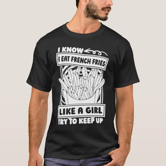 Camiseta Batata-Batata-Comida-Rápida Fritas francesas (Frente)