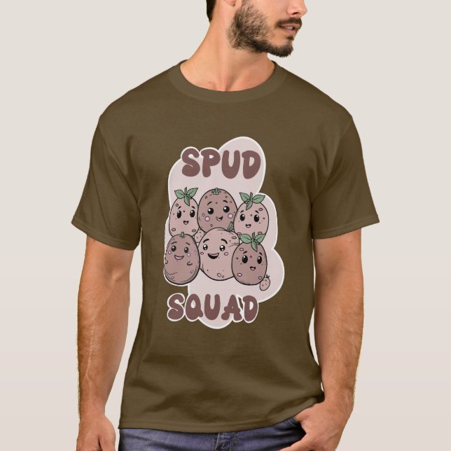 Camiseta Batata de grupo engraçado Spud Squad (Frente)