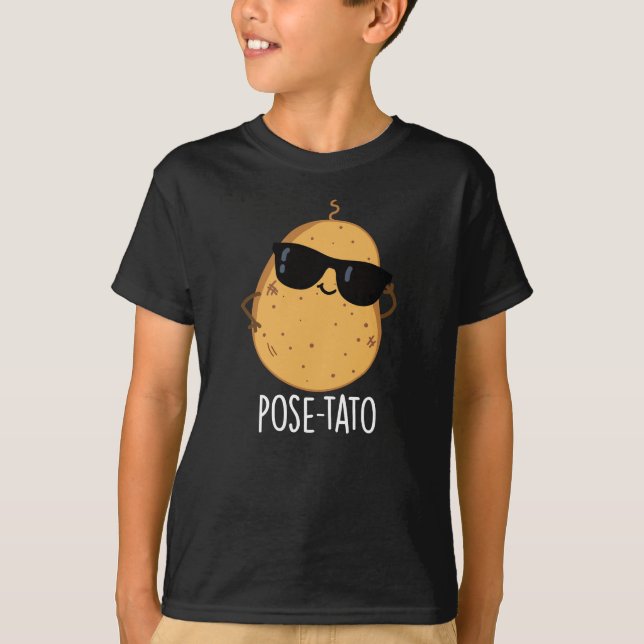 Camiseta Batata Engraçada De Batata Engraçado Escuro BG (Frente)