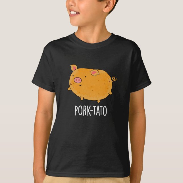 Camiseta Batata Engraçada De Porco-Batata Negra BG (Frente)