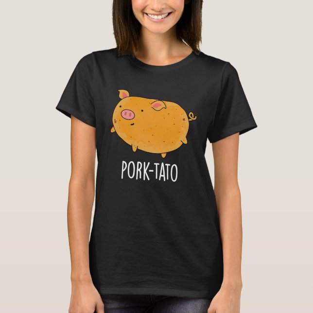 Camiseta Batata Engraçada De Porco-Batata Negra BG (Frente)