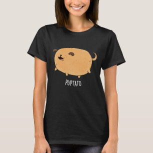 Camiseta Batata Engraçada Engraçada Puppy Batata Negra BG