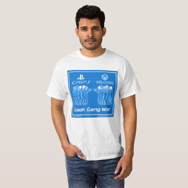 Camiseta "Batata frita contra o t-shirt dos homens de (Frente Completa)