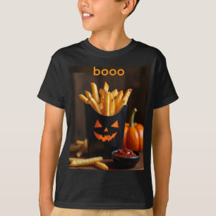 Camiseta Batata frita de abóbora com catsup para halloween