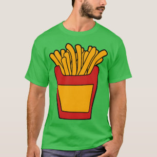 Camiseta batata frita fast food comida deliciosa fome lanch