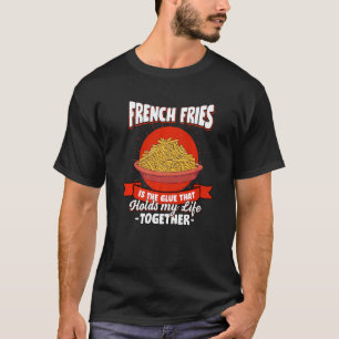 Camiseta Batata Frita Mantém Minha Vida Junto Dizeres Dedo