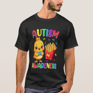 Camiseta Batata Frita Puzzle Frango Fofo Conscientização do