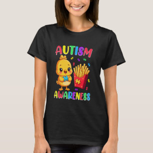 Camiseta Batata Frita Quebra-Cabeça Frango Fofo Conscientiz