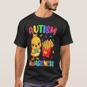 Camiseta Batata Frita Quebra-Cabeça Frango Fofo Conscientiz