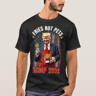 Camiseta Batata Frita Trump Não Animais de Estimação 2025 T