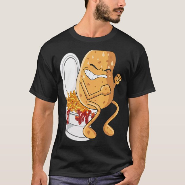 Camiseta Batata Pooping Fries Franceses Fritas Batatas Frit (Frente)