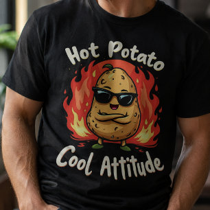 Camiseta Batata Quente, Atitude Legal Engraçada Preta