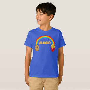 Camiseta Batata transformando-se em chips com arco-íris