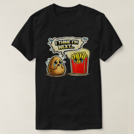 Camiseta Batata Triste e Fritas Arte de Desenho Animado Div